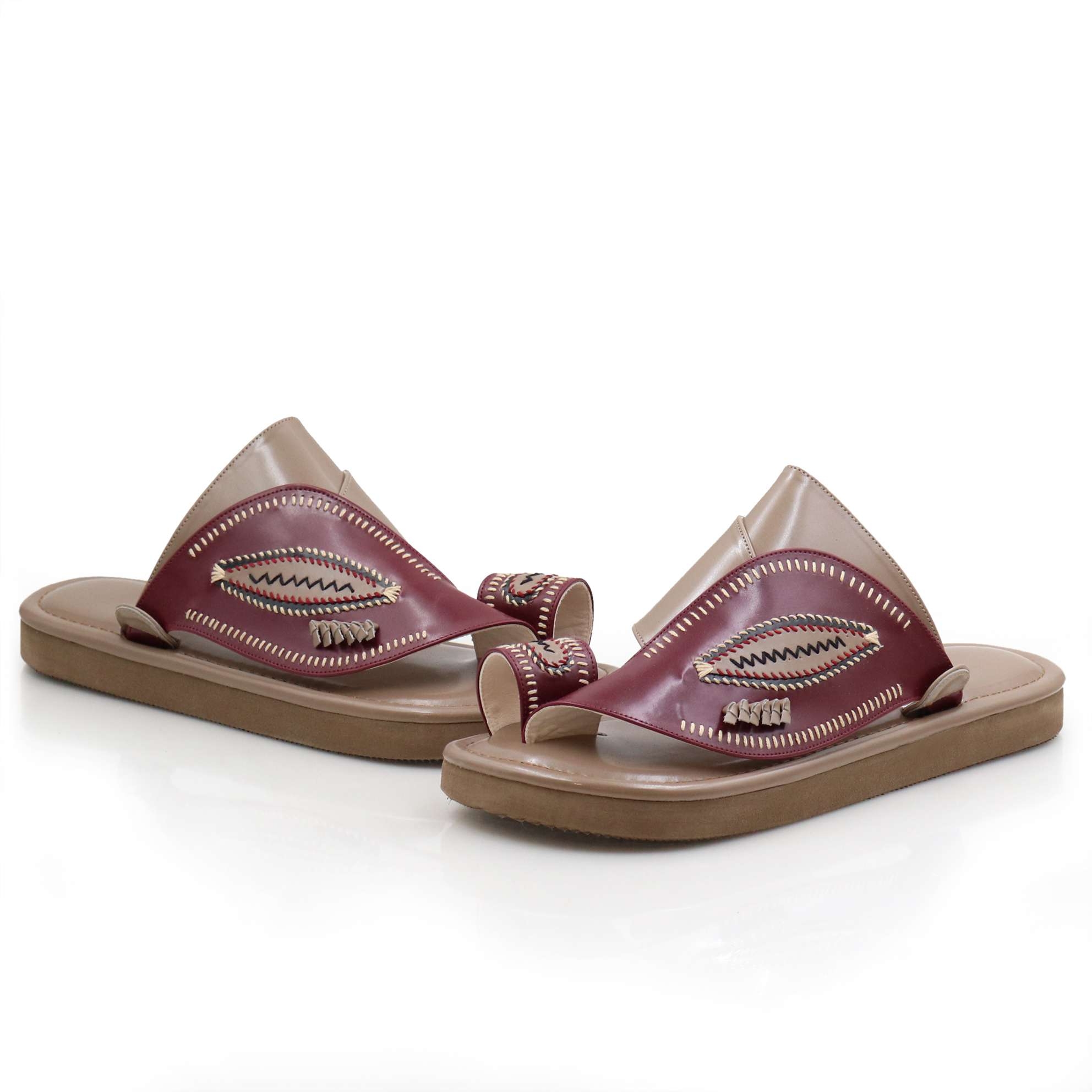 حذاء شرقي مطرز عنابي1 حذاء شرقي مطرز عنابي1