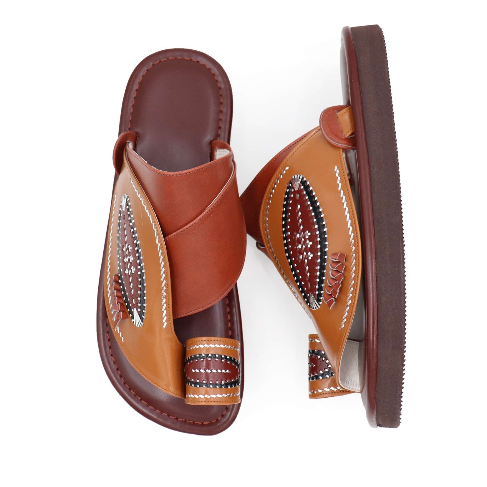 حذاء شرقي مطرز بني4 حذاء شرقي مطرز بني4