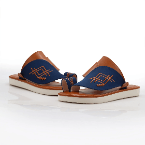 احذية شرقية مطرزة كحلي مع برتقالي1 احذية شرقية مطرزة كحلي مع برتقالي1