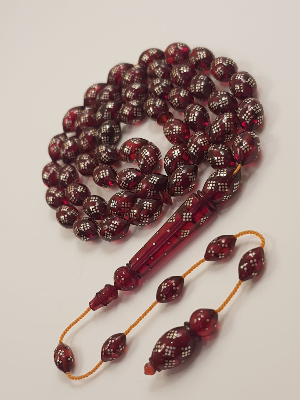 سبحة فاترون جديد مطعم فضة 49 خرزة1 سبحة فاترون جديد مطعم فضة 49 خرزة1