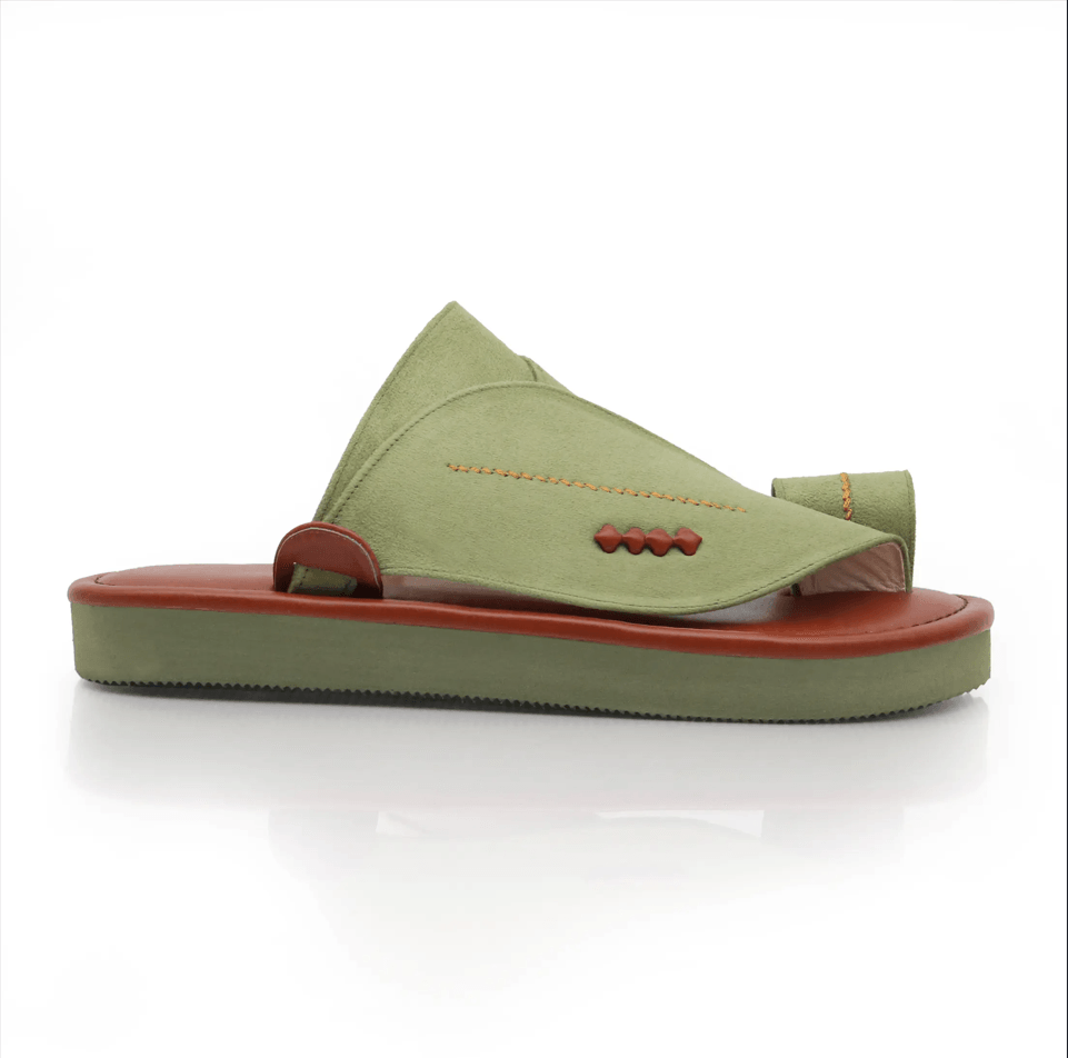 حذاء شرقي مطرز فستقي برتقالي2 حذاء شرقي مطرز فستقي برتقالي2