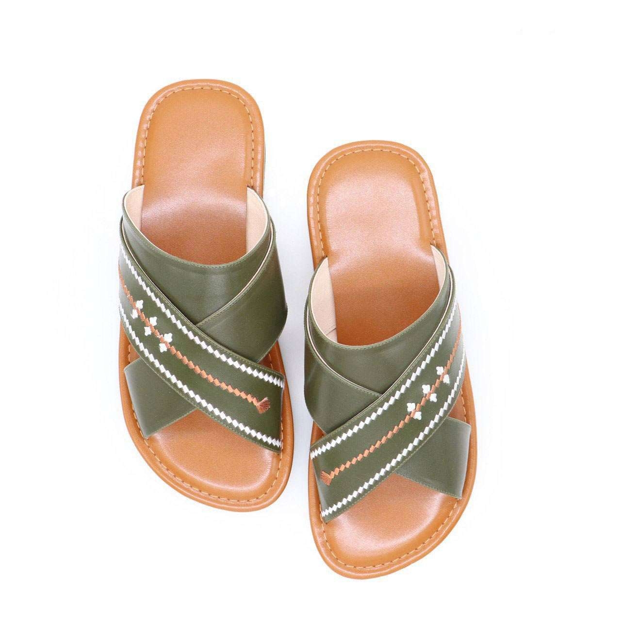 حذاء جلد زيتي 3 حذاء جلد زيتي 3