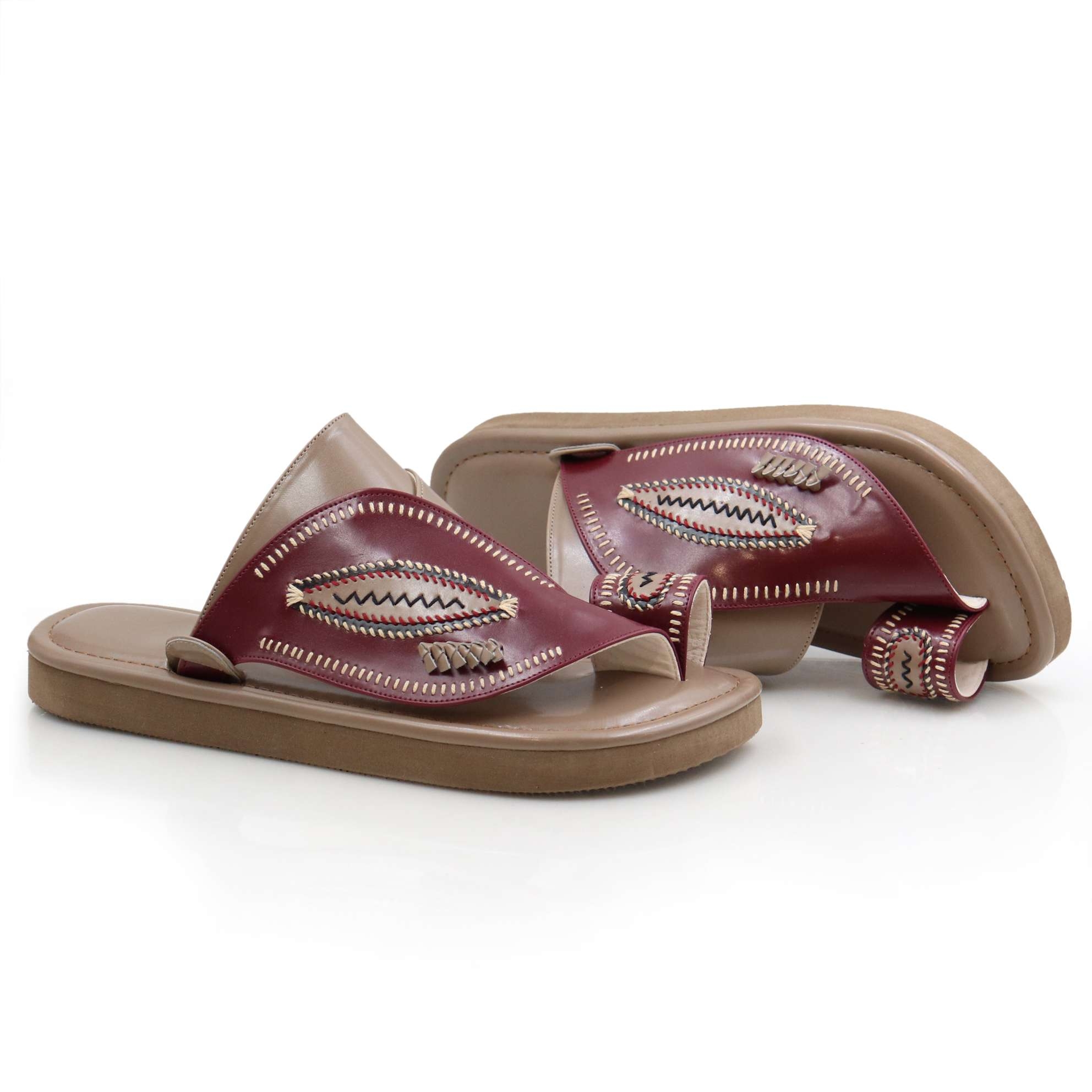 حذاء شرقي مطرز عنابي2 حذاء شرقي مطرز عنابي2