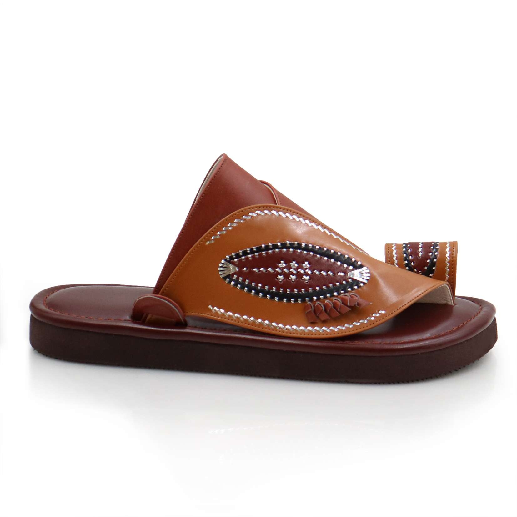 حذاء شرقي مطرز بني3 حذاء شرقي مطرز بني3