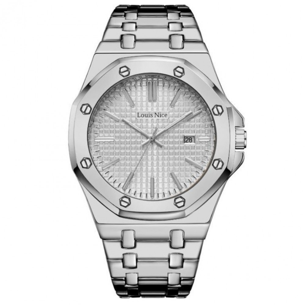 ساعة رجالية انيقة باللون الفضي ساعة رجالية انيقة باللون الفضي