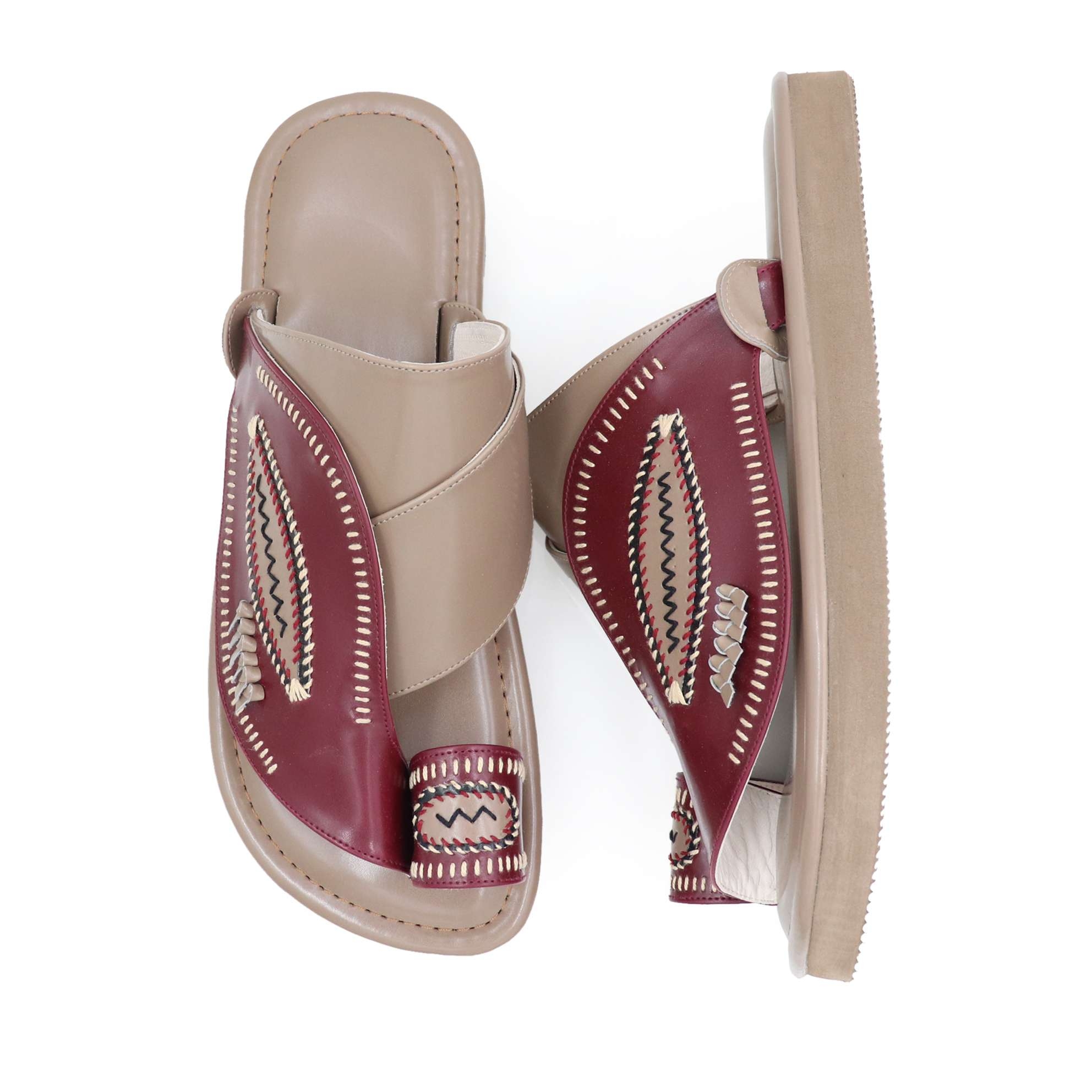 حذاء شرقي مطرز عنابي4 حذاء شرقي مطرز عنابي4