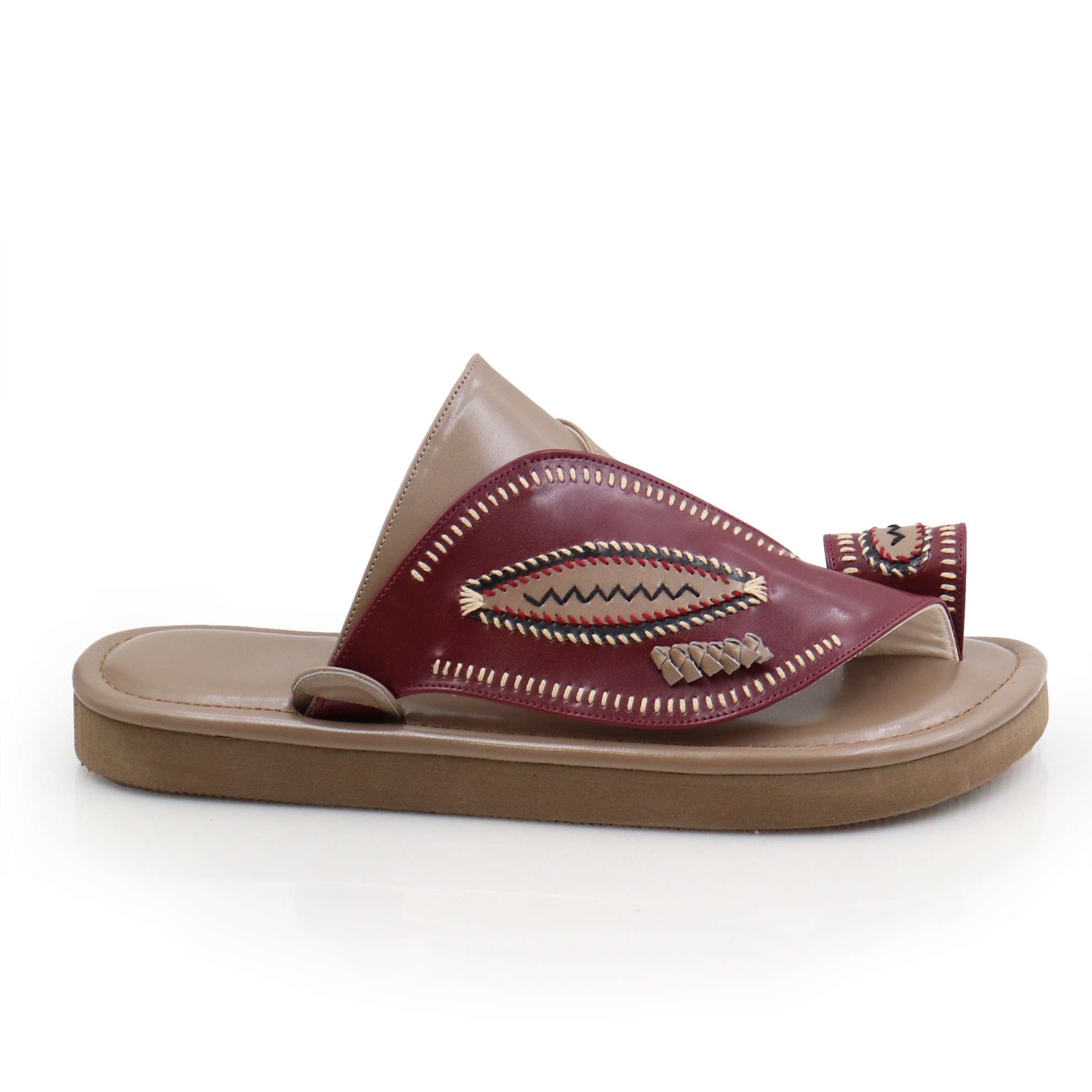 حذاء شرقي مطرز عنابي3 حذاء شرقي مطرز عنابي3