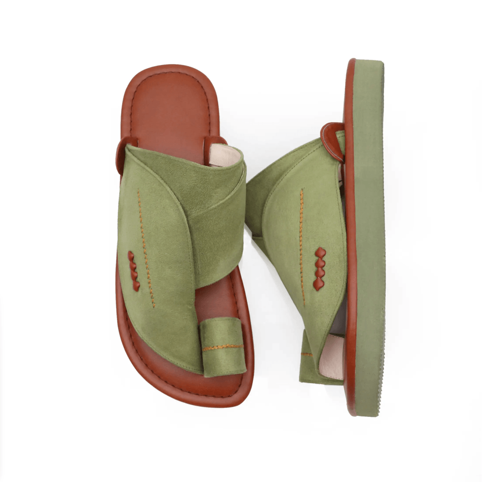 حذاء شرقي مطرز فستقي برتقالي1 حذاء شرقي مطرز فستقي برتقالي1